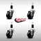 Service Caster 3'' SS Hard Rubber Wheel Swivel 1-3/8'' Expanding Stem Caster Set, 4PK SCC-SSEX20S314-HRS-138-4 - alternate 2
